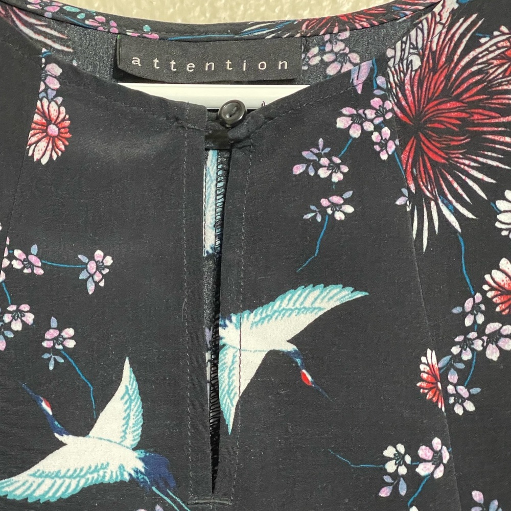 Attention Floral 00s Asymmetrical Blouse - Picture 3 of 5